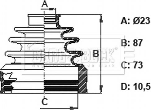 Borg & Beck BCB6164 - Пильник, приводний вал autocars.com.ua