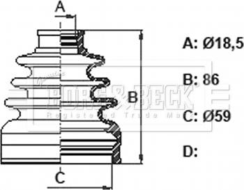 Borg & Beck BCB6165 - Пильник, приводний вал autocars.com.ua