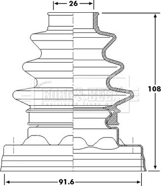 Borg & Beck BCB6182 - Пыльник, приводной вал autodnr.net