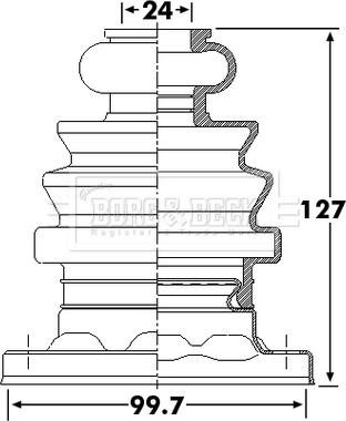 Borg & Beck BCB6258 - Пильник, приводний вал autocars.com.ua