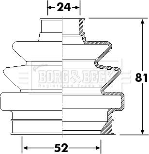 Borg & Beck BCB6305 - Пильник, приводний вал autocars.com.ua