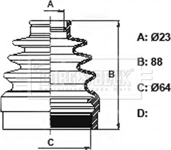 Borg & Beck BCB6326 - Пильник, приводний вал autocars.com.ua