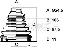 Borg & Beck BCB6329 - Пильник, приводний вал autocars.com.ua