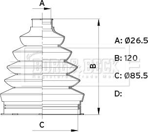 Borg & Beck BCB6339 - Пильник, приводний вал autocars.com.ua