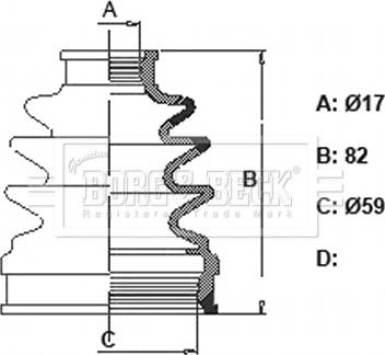 Borg & Beck BCB6343 - Пыльник, приводной вал avtokuzovplus.com.ua