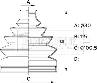 Borg & Beck BCB6345 - Пильник, приводний вал autocars.com.ua