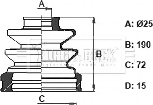 Borg & Beck BCB6348 - Пильник, приводний вал autocars.com.ua