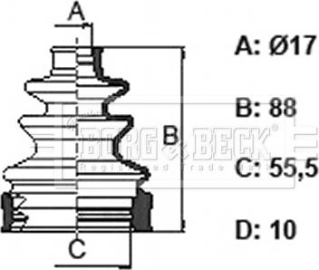 Borg & Beck BCB6365 - Пыльник, приводной вал avtokuzovplus.com.ua