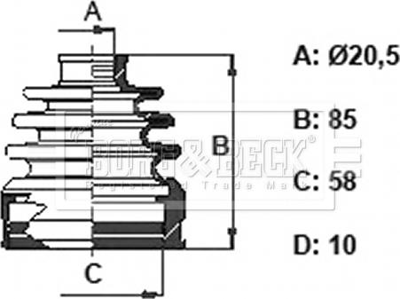 Borg & Beck BCB6371 - Пильник, приводний вал autocars.com.ua