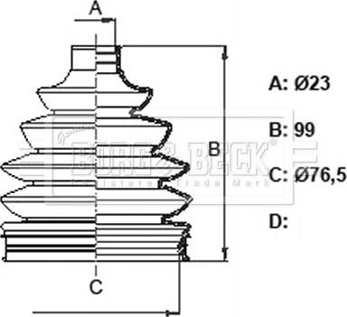 Borg & Beck BCB6376 - Пильник, приводний вал autocars.com.ua