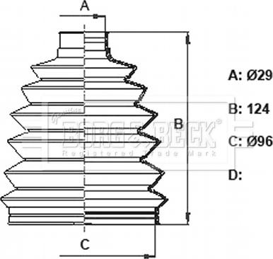 Borg & Beck BCB6384 - Пильник, приводний вал autocars.com.ua