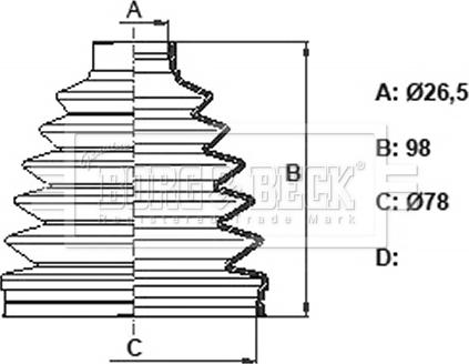 Borg & Beck BCB6389 - Пильник, приводний вал autocars.com.ua