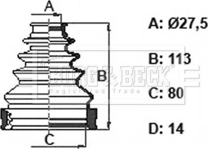 Borg & Beck BCB6393 - Пильник, приводний вал autocars.com.ua