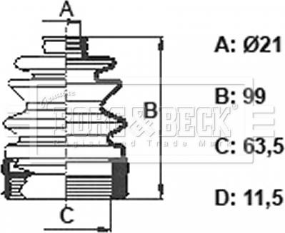 Borg & Beck BCB6394 - Пильник, приводний вал autocars.com.ua