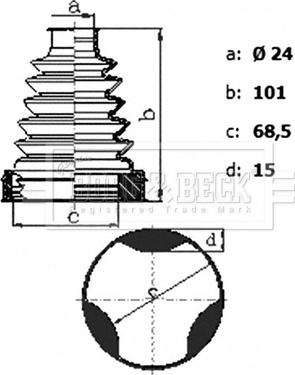 Borg & Beck BCB6423 - Пильник, приводний вал autocars.com.ua