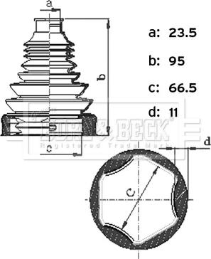 Borg & Beck BCB6444 - Пильник, приводний вал autocars.com.ua