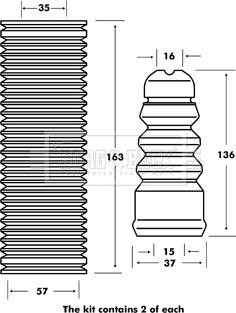 Borg & Beck BPK7005 - Пилозахисний комплект, амортизатор autocars.com.ua