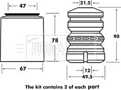 Borg & Beck BPK7021 - Пылезащитный комплект, амортизатор avtokuzovplus.com.ua