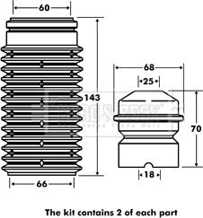 Borg & Beck BPK7033 - Пилозахисний комплект, амортизатор autocars.com.ua