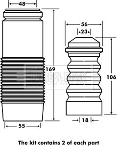 Borg & Beck BPK7047 - Пылезащитный комплект, амортизатор avtokuzovplus.com.ua
