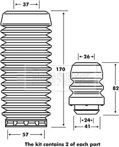 Borg & Beck BPK7050 - Пылезащитный комплект, амортизатор avtokuzovplus.com.ua