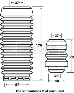 Borg & Beck BPK7051 - Пилозахисний комплект, амортизатор autocars.com.ua