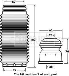 Borg & Beck BPK7053 - Пылезащитный комплект, амортизатор avtokuzovplus.com.ua