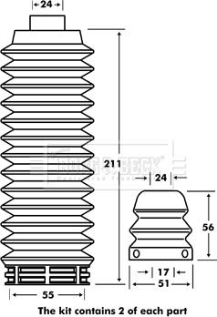 Borg & Beck BPK7054 - Пылезащитный комплект, амортизатор avtokuzovplus.com.ua