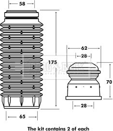 Borg & Beck BPK7058 - Пилозахисний комплект, амортизатор autocars.com.ua