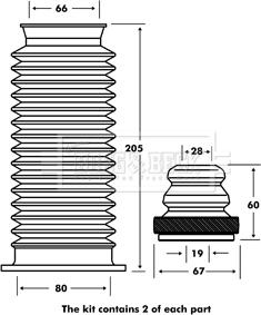 Borg & Beck BPK7062 - Пылезащитный комплект, амортизатор autodnr.net