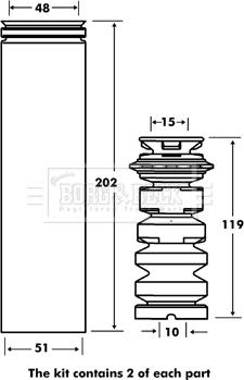 Borg & Beck BPK7071 - Пилозахисний комплект, амортизатор autocars.com.ua