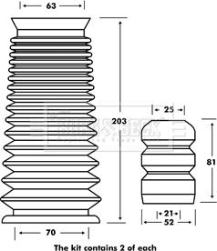 Borg & Beck BPK7072 - Пылезащитный комплект, амортизатор avtokuzovplus.com.ua