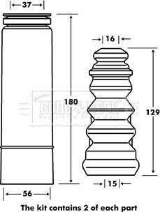 Borg & Beck BPK7081 - Пылезащитный комплект, амортизатор avtokuzovplus.com.ua