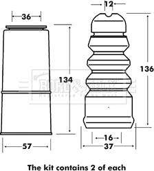 Borg & Beck BPK7082 - Пилозахисний комплект, амортизатор autocars.com.ua