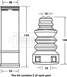 Borg & Beck BPK7084 - Пылезащитный комплект, амортизатор avtokuzovplus.com.ua