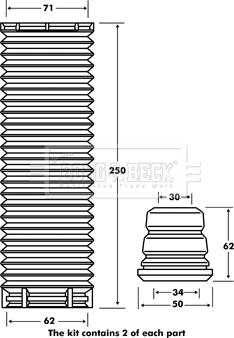 Borg & Beck BPK7092 - Пылезащитный комплект, амортизатор avtokuzovplus.com.ua
