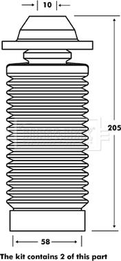 Borg & Beck BPK7094 - Пилозахисний комплект, амортизатор autocars.com.ua