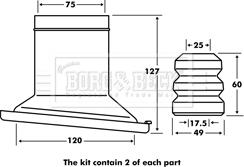 Borg & Beck BPK7105 - Пилозахисний комплект, амортизатор autocars.com.ua