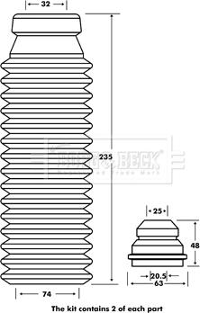 Borg & Beck BPK7110 - Пылезащитный комплект, амортизатор avtokuzovplus.com.ua