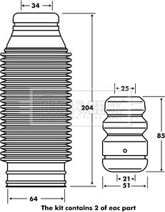 Borg & Beck BPK7112 - Пылезащитный комплект, амортизатор avtokuzovplus.com.ua