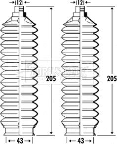 Borg & Beck BSG3335 - Комплект пилника, рульове управління autocars.com.ua