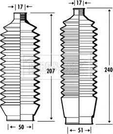 Borg & Beck BSG3343 - Комплект пыльника, рулевое управление autodnr.net