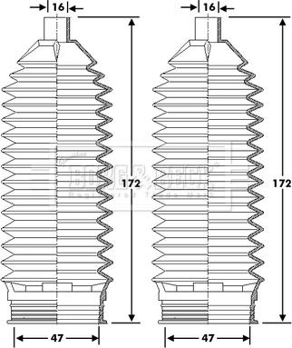 Borg & Beck BSG3427 - Комплект пыльника, рулевое управление avtokuzovplus.com.ua