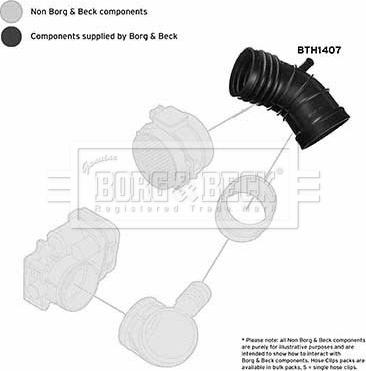 Borg & Beck BTH1407 - Рукав повітрозабірника, повітряний фільтр autocars.com.ua