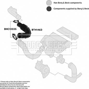 Borg & Beck BTH1463 - Рукав повітрозабірника, повітряний фільтр autocars.com.ua