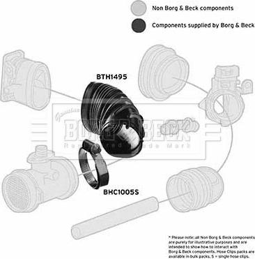 Borg & Beck BTH1495 - Рукав повітрозабірника, повітряний фільтр autocars.com.ua