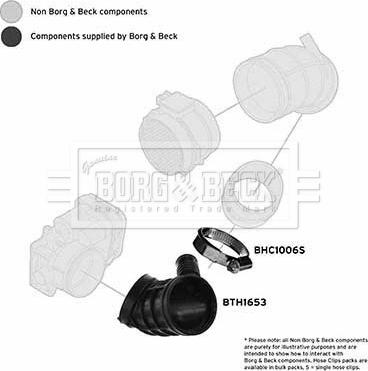 Borg & Beck BTH1653 - Рукав повітрозабірника, повітряний фільтр autocars.com.ua