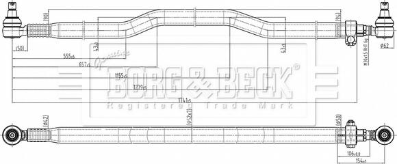 Borg & Beck BTR33258 - Поперечная рулевая тяга avtokuzovplus.com.ua