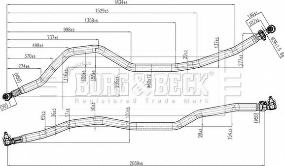 Borg & Beck BTR33261 - Поперечна рульова тяга autocars.com.ua