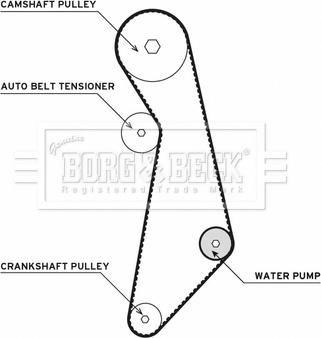 Borg & Beck BTW1003 - Водяний насос + комплект зубчатого ременя autocars.com.ua